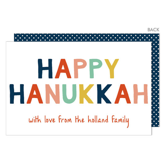 Colorful Hanukkah Flat Gift Enclosures